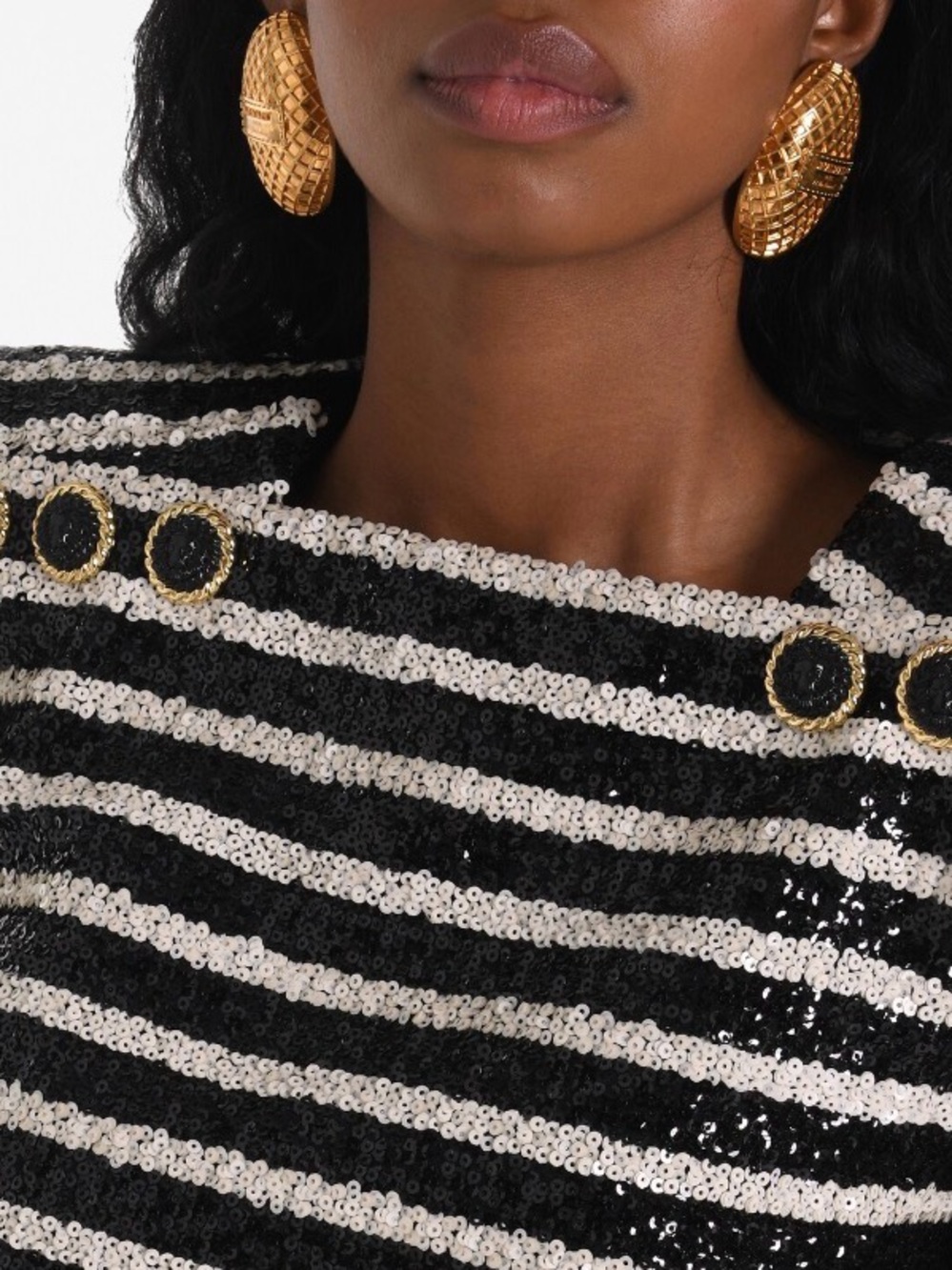 BALMAIN - Signature Grid Brass Earrings NWT